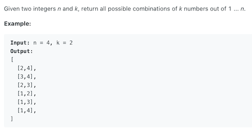 Leetcode 77. Combinations | Nick Li